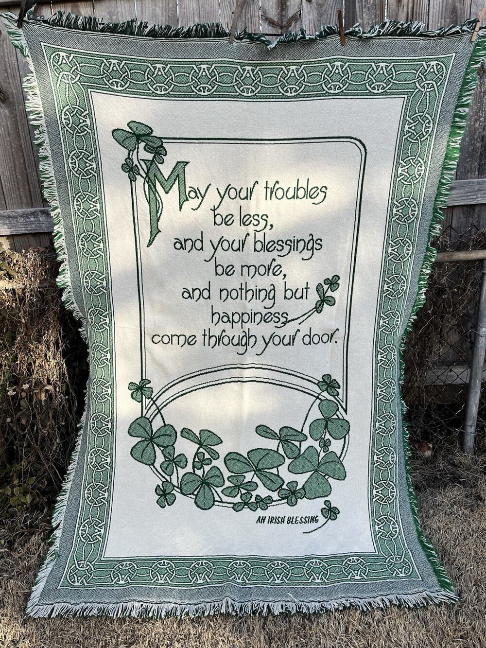 Pure Country Weavers Irish Blessing Blanket 46 x 68 Celtic Cotton Throw Ireland